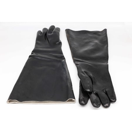 24 Cotton Lined Rubber Sandblasting Gloves 5 Opening